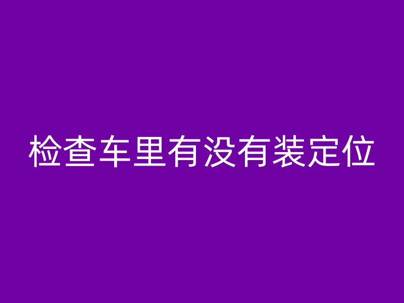 检查车里有没有装定位